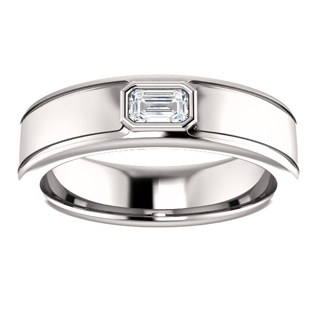 Men's Diamond Wedding Band - I Heart Moissanites