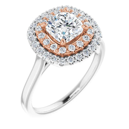 Cushion Double Halo Style Engagement Ring