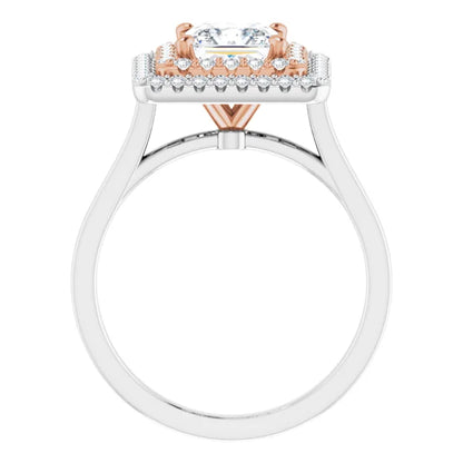 Princess Double Halo Style Engagement Ring