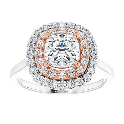 Cushion Double Halo Style Engagement Ring