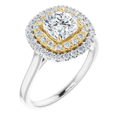 Cushion Double Halo Style Engagement Ring