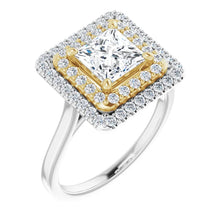 Princess Double Halo Style Engagement Ring