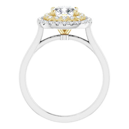 Cushion Double Halo Style Engagement Ring