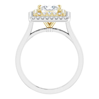 Princess Double Halo Style Engagement Ring