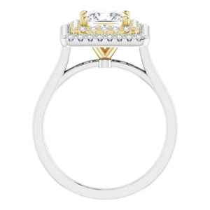 Princess Double Halo Style Engagement Ring