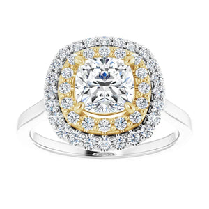 Cushion Double Halo Style Engagement Ring