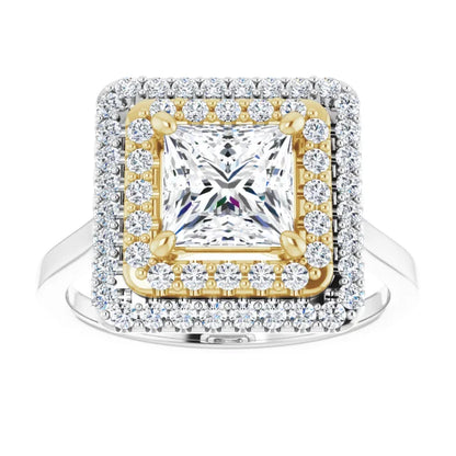 Princess Double Halo Style Engagement Ring