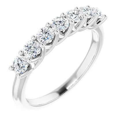 Seven Stone Round Brilliant Moissanite Anniversary Band