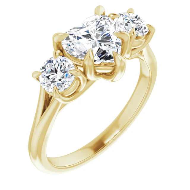 Heart Accent Engagement Ring