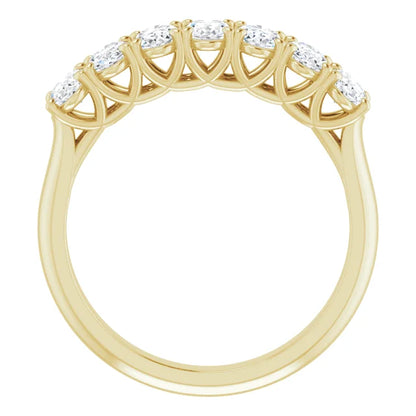Seven Stone Oval Cut Moissanite Anniversary Band
