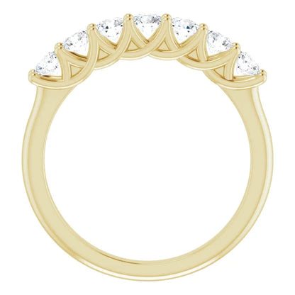 Seven Stone Round Brilliant Moissanite Anniversary Band