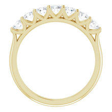 Seven Stone Round Brilliant Moissanite Anniversary Band