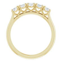 Five Stone Oval Cut Moissanite Anniversary Band