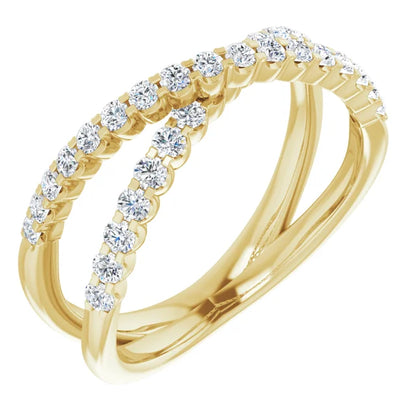 Moissanite Criss Cross Style Anniversary Band