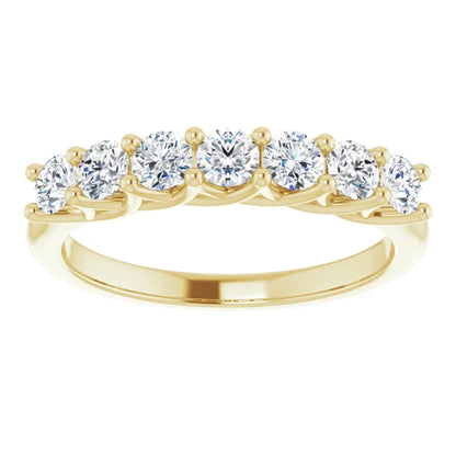 Seven Stone Round Brilliant Moissanite Anniversary Band