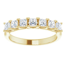 Seven Stone Princess Cut Moissanite Anniversary Band