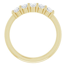 Five Stone Oval Cut Moissanite Anniversary Band
