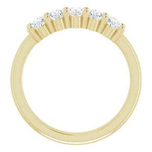 Five Stone Oval Cut Moissanite Anniversary Band