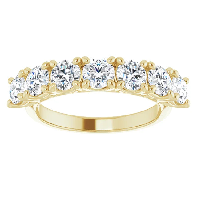 Seven Stone Round Brilliant Moissanite Anniversary Band