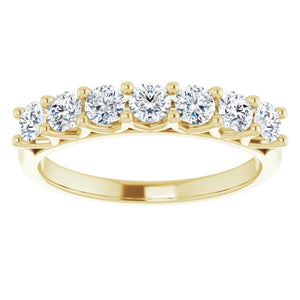 Seven Stone Round Brilliant Moissanite Anniversary Band