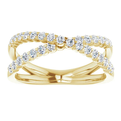 Moissanite Criss Cross Style Anniversary Band