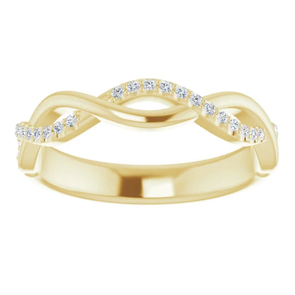 Moissanite Twist Style Anniversary Band