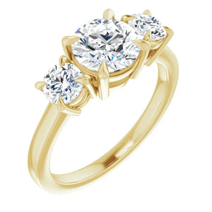 Round Brilliant Accent Engagement Ring