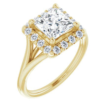 Princess Halo Style Engagement Ring