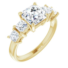Asscher Multi Stone Accent Style Engagement Ring