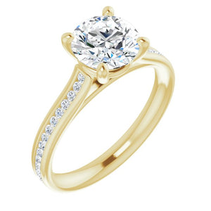 Round Brilliant Diamond Band Engagement Ring