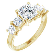 Cushion Multi Stone Accent Style Engagement Ring