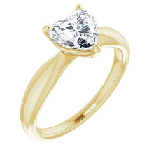 Heart Knife Edge Solitaire Engagement Ring