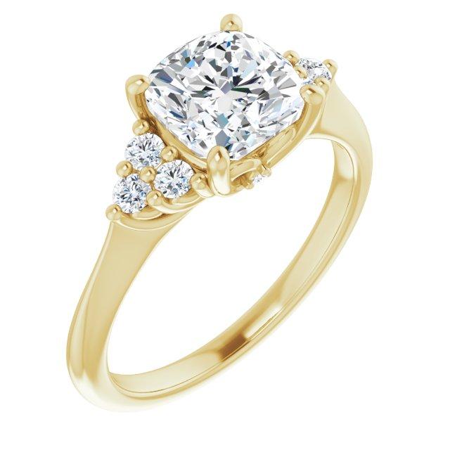 Cushion Antique Inspired Design Engagement Ring