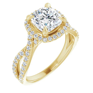 Cushion Twist Halo Style Engagement Ring