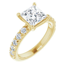 Princess Four Claw Set Style Engagement Ring