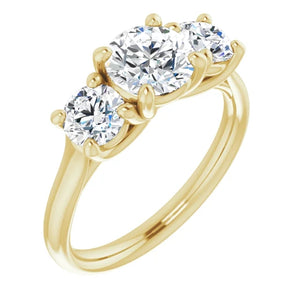 Round Brilliant Accent Engagement Ring
