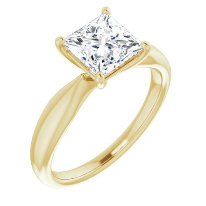 Princess Knife Edge Solitaire Engagement Ring