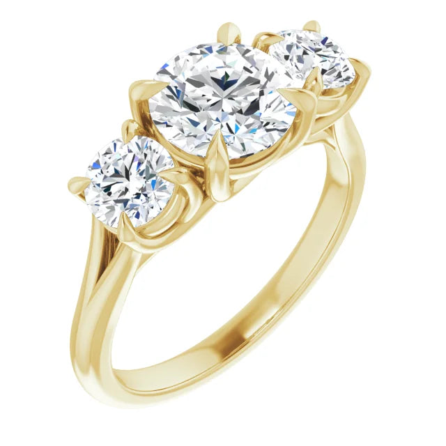 Round Brilliant Accent Engagement Ring