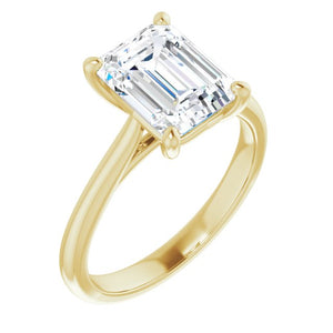 Emerald Solitaire Engagement Ring