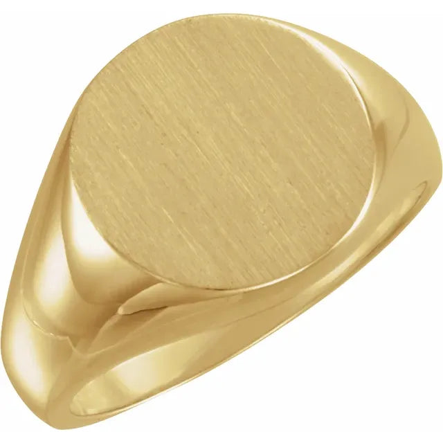 Men's Round Signet Ring