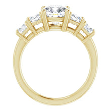 Cushion Multi Stone Accent Style Engagement Ring