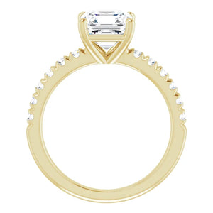 Asscher Four Claw Set Style Engagement Ring