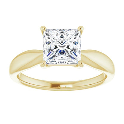 Princess Knife Edge Solitaire Engagement Ring