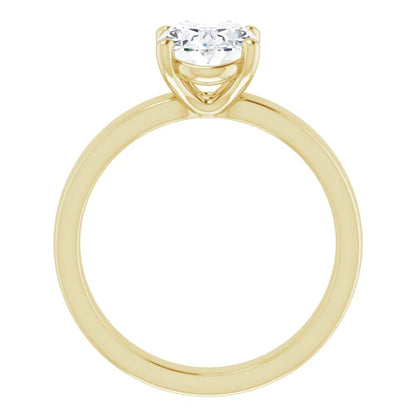 Oval Wide Band Solitaire Engagement Ring