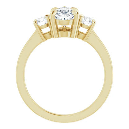 Pear Accent Engagement Ring