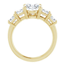 Oval Multi Stone Accent Style Engagement Ring