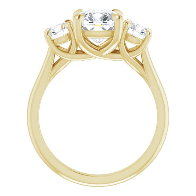 Cushion Accent Engagement Ring