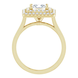 Princess Double Halo Style Engagement Ring