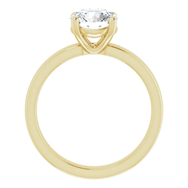 Round Brilliant Wide Band Solitaire Engagement Ring