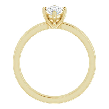 Marquise Wide Band Solitaire Engagement Ring